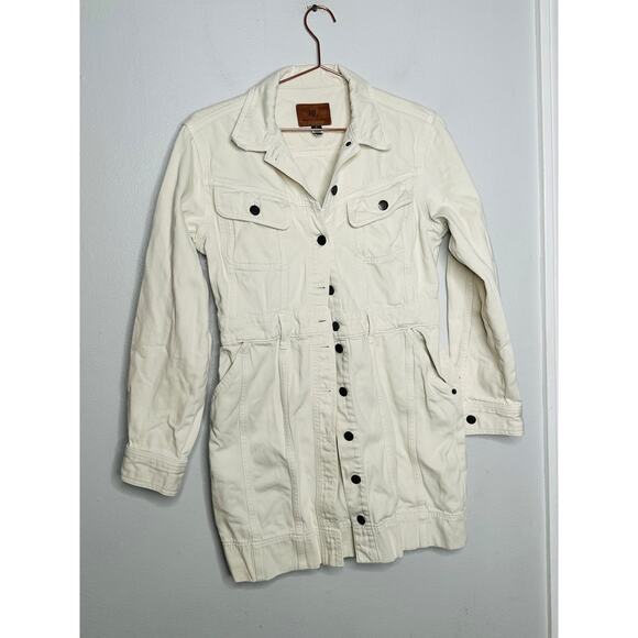 LAUREN RALPH LAUREN Off-White Denim Shirt Dress Front Button Katelin Dress 6 - Picture 6 of 15